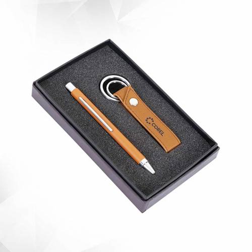 Tan and Silver Pen Gift Box for Corporate Gifting Manufacturers in Delhi