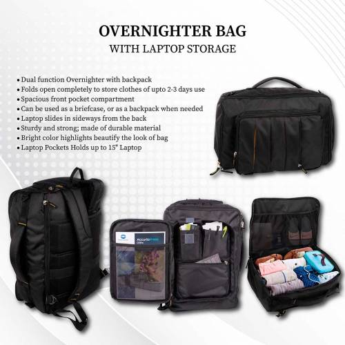 Travel Overnighter Bag with Laptop Storage Convertible to Backpack Zipper Closure Perfect for Gifts Manufacturers in Delhi