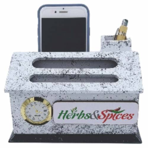 White Wooden Pen Stand with Digital Clock Ideal for Office Use Manufacturers in Delhi