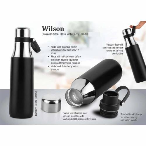 Wilson Stainless Steel Flask With Carry Handle Manufacturers in Delhi