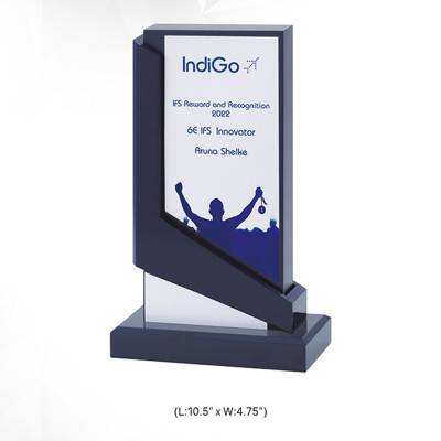 Wooden Awards Trophy Rectangular Shape with Printed Pattern 3722 Manufacturers in Ghaziabad