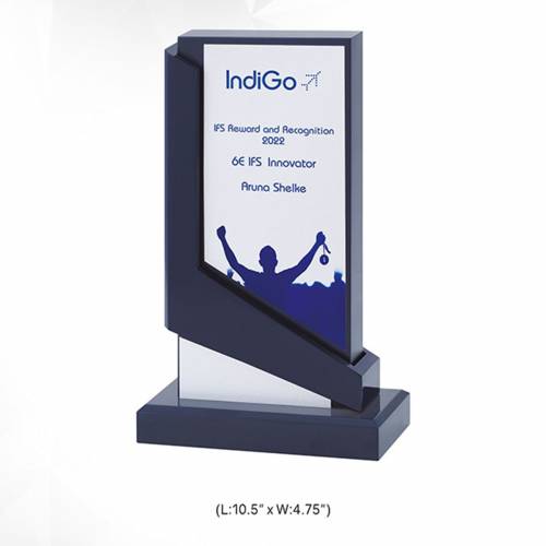Wooden Awards Trophy Rectangular Shape with Printed Pattern 3722 Manufacturers in Delhi