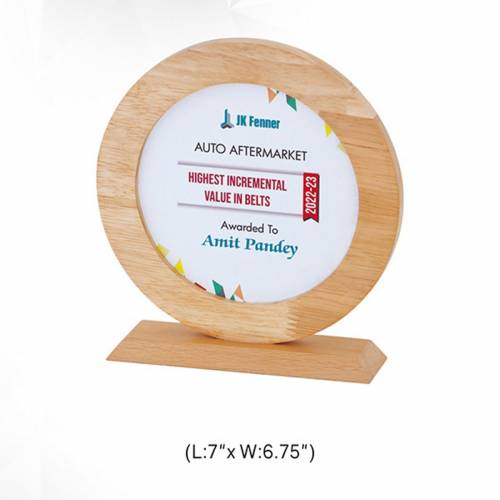 Wooden Frame Memento Printed Pattern Circle Shape Trophy and Award 3700 Manufacturers in Delhi