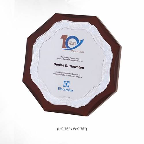 Wooden Memento Trophy Silver and Mahroon Customized Shape with Customized Logo for Awards 3734 Manufacturers in Delhi