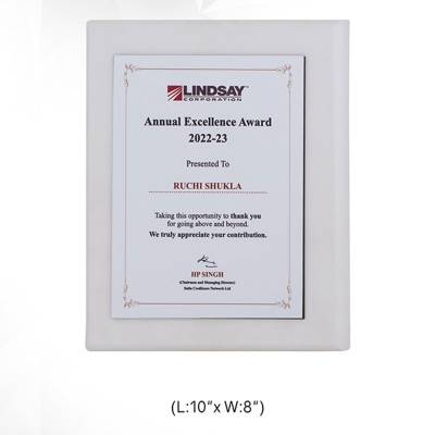 Wooden Milestone Award Memento Square Shape Gray and White for College 3707 Manufacturers in Ghaziabad