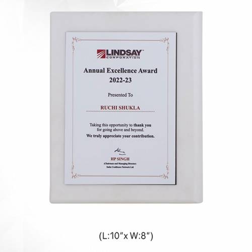 Wooden Milestone Award Memento Square Shape Gray and White for College 3707 Manufacturers in Delhi