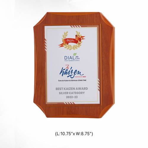 Wooden Plaque Award Golden Rectangular with Printed Pattern 3728 Manufacturers in Delhi