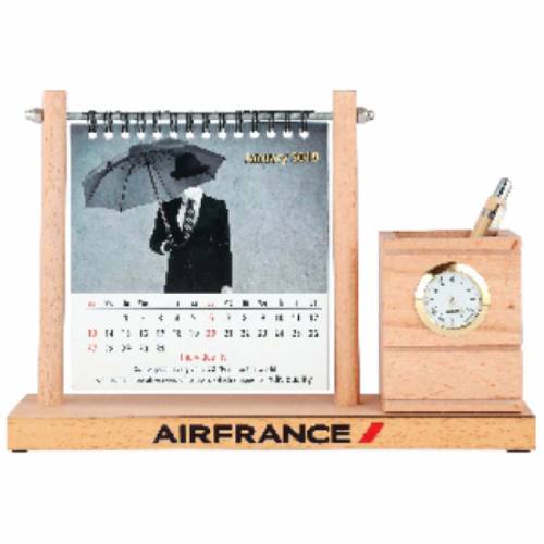 Wooden Table Calendar Stand with Screen Printing for Corporate Gifting Manufacturers in Delhi